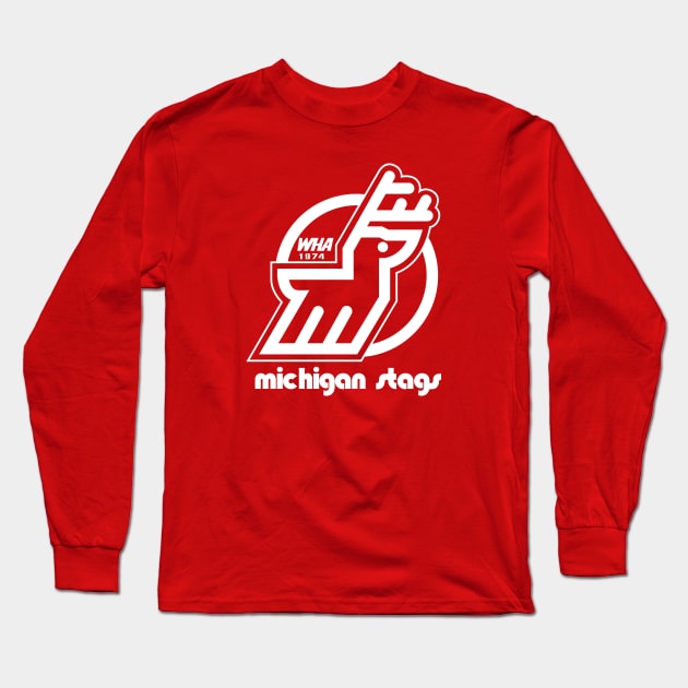 DEFUNCT - Michigan Stags Hockey Long Sleeve T-Shirt by LocalZonly